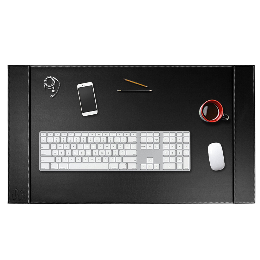 34" x 20" SUM Life Large Black Edge-locke Office Home Desk Pad Laptop Mouse Mat