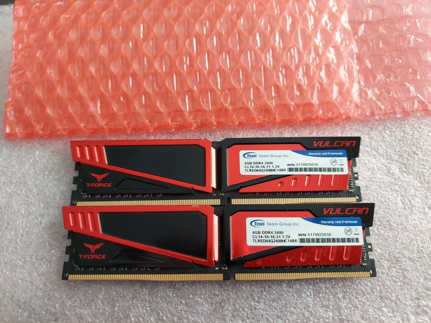 Pair 2 Tested GOOD XMP TeamGroup Vulcan 2x 4GB DDR4 2400 Gaming PC RAM DIMM 8GB