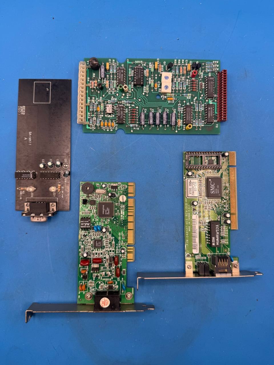 Lot of 4 Vintage PCI ISA Expansion Cards SMC NIC Creative Modem More RE