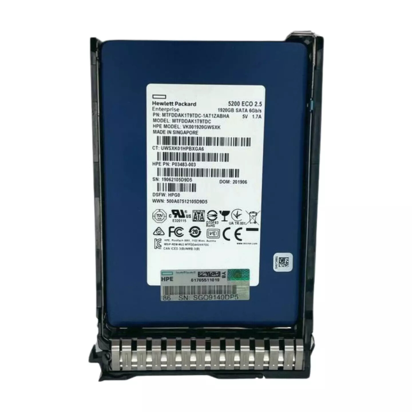 875513-B21 875657-001 FOR 1.92TB SATA 6G RI 2.5" SFF SC G8 G9 Gen10 Server SSD