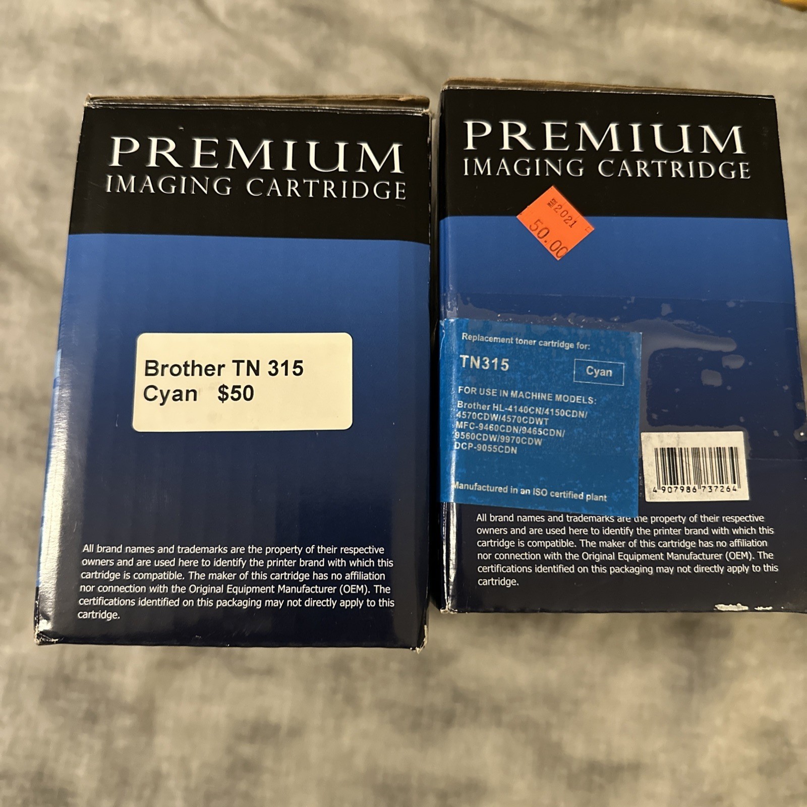 2PK TN-315 Cyan Toner Fits for Brother DCP-9055CDN DCP-9270 MFC-9460cdn 9465CDN