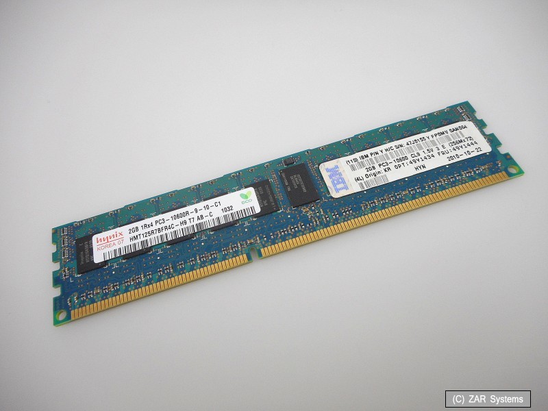 2GB IBM ExpressSeller Memory DDR3 1x2GB 1Rx4 1.5V PC3-10600, 49Y1434, NEW