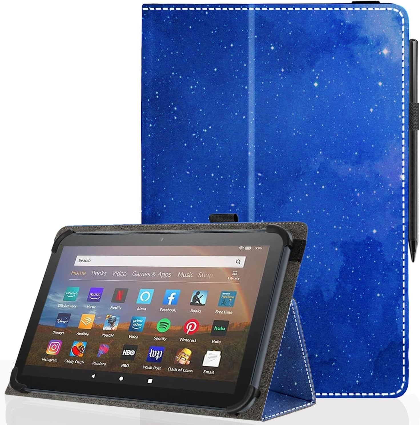 Slim Folding Stand Cover Case for 10.1 Inch Android Tablet with Stylus Holder