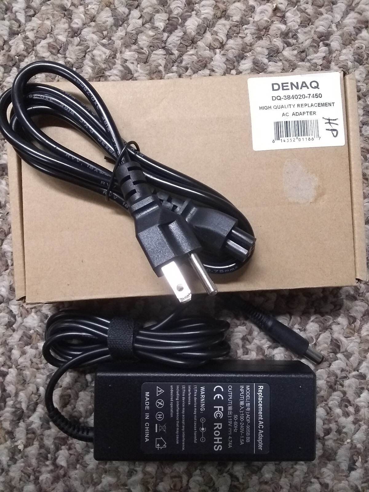Denaq DQ-384020-7450 HP Laptop 19V 4.74A AC Adapter Replacement
