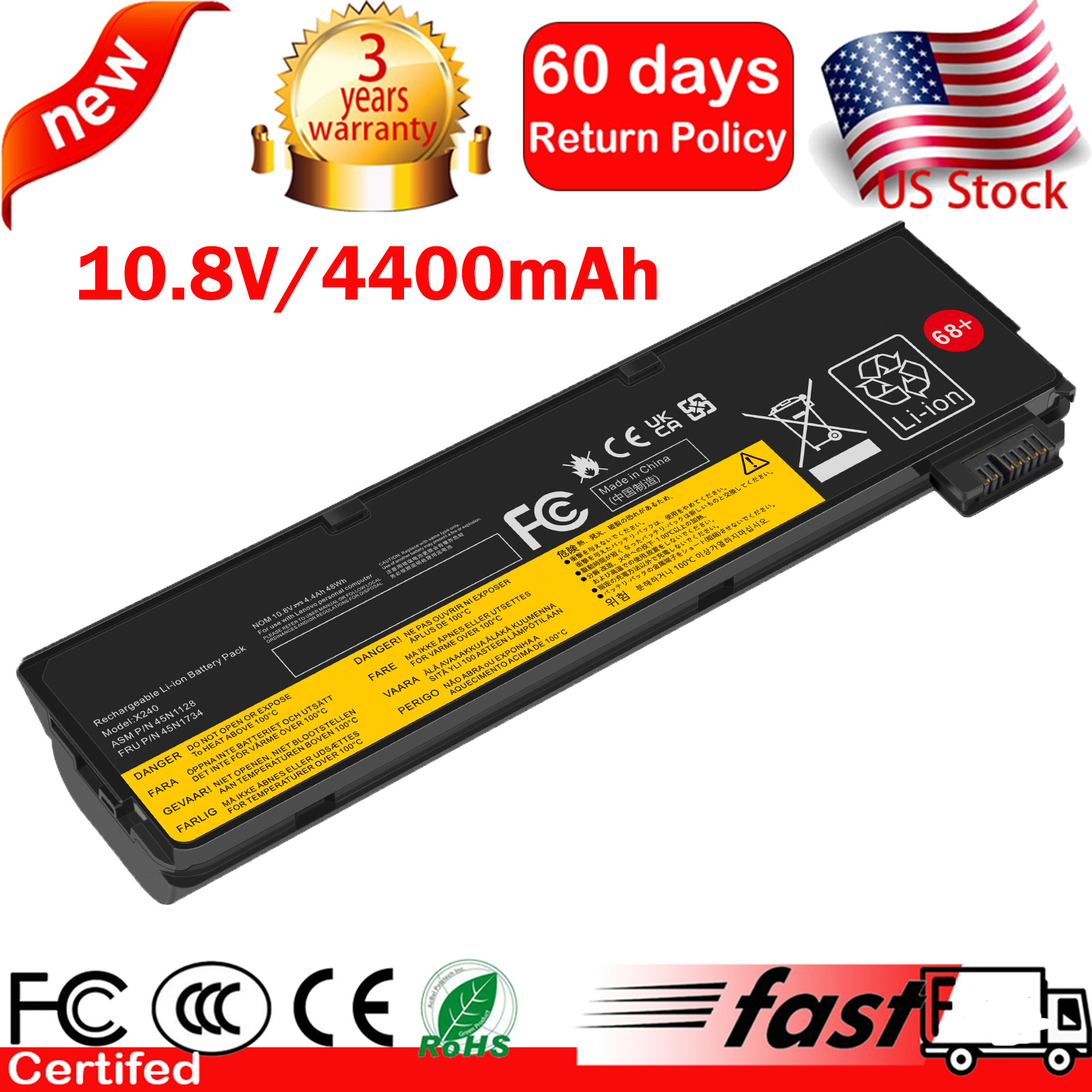 68+ 45N1775 Battery For Lenovo Thinkpad T440 T450 T460 T460P T470P T550 L450