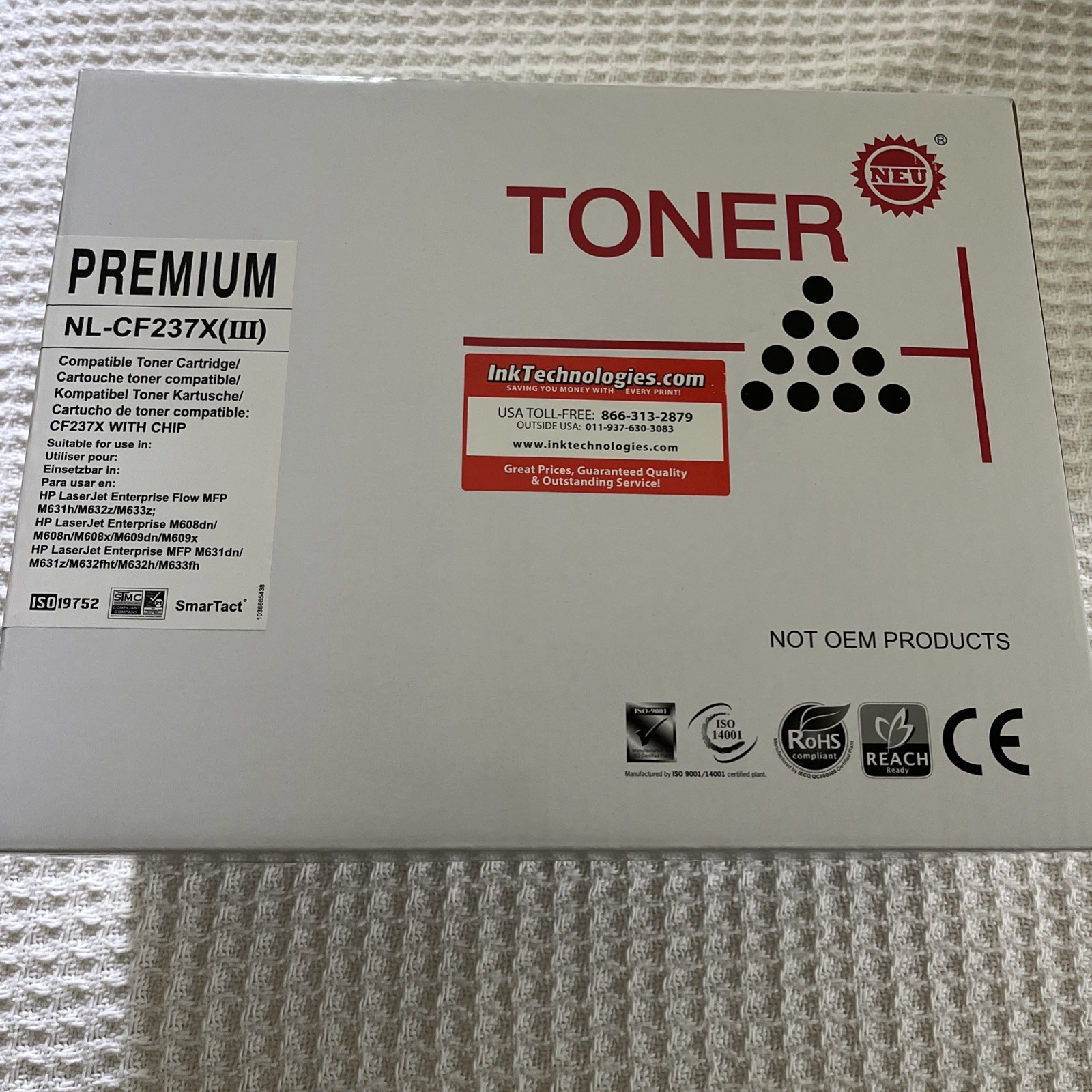 Lot Of 3 CF237X Black Toner Compatible With HP 37X LaserJet. With Chip Non OEM
