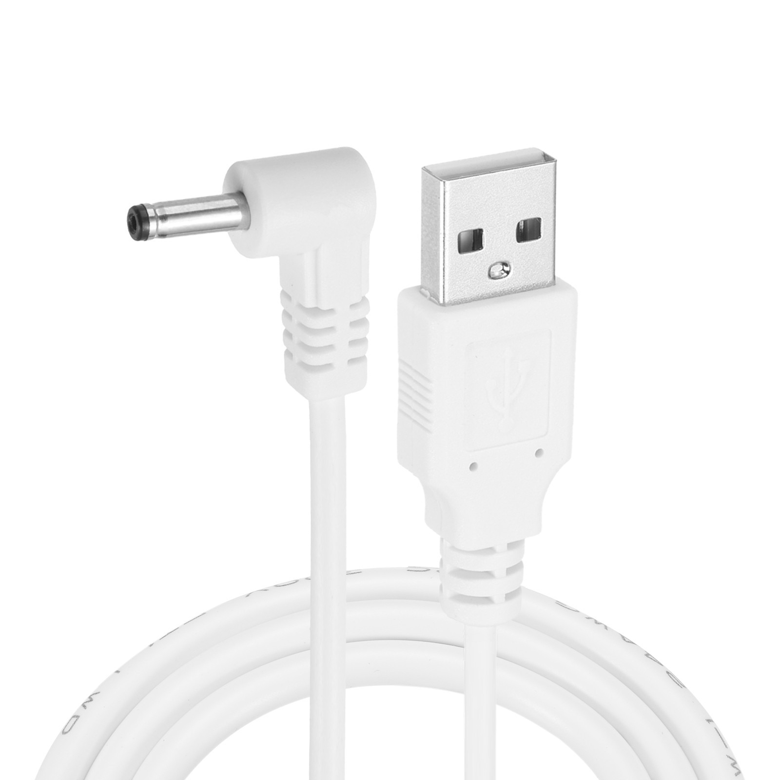 3.3ft USB A Type 3.5 x 1.35mm L-Shaped Head Power Connector White