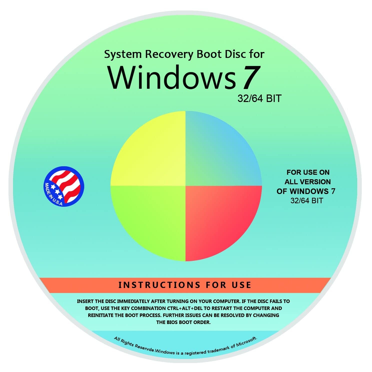 Ralix Windows 7 Reinstall DVD 32/64 Bit Repair Disc