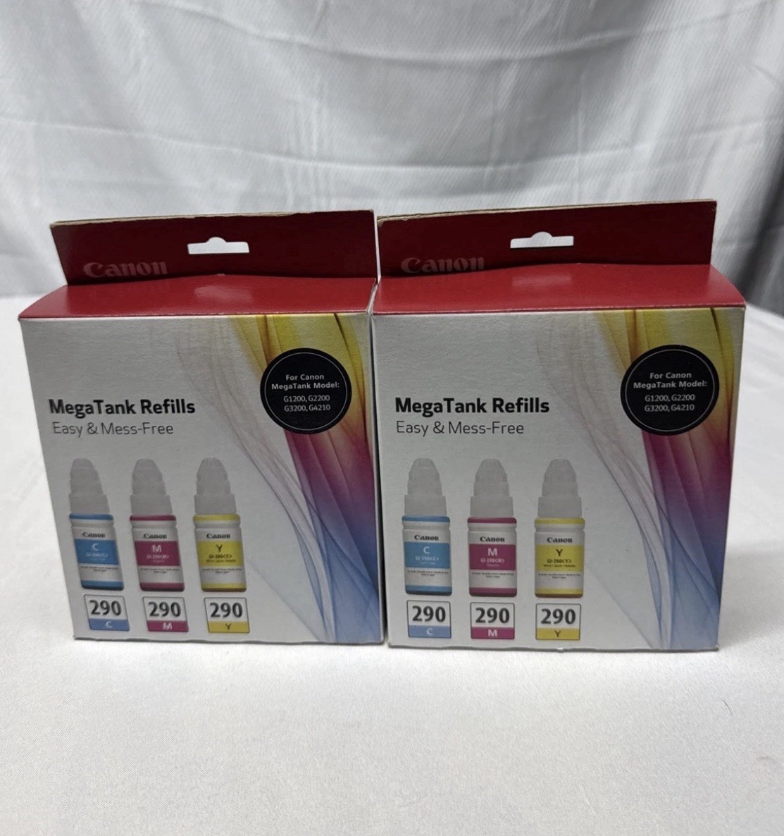 Canon Genuine MegaTank Refills 290 Cyan 290 Magenta 290 Yellow Ink Cartridges X2