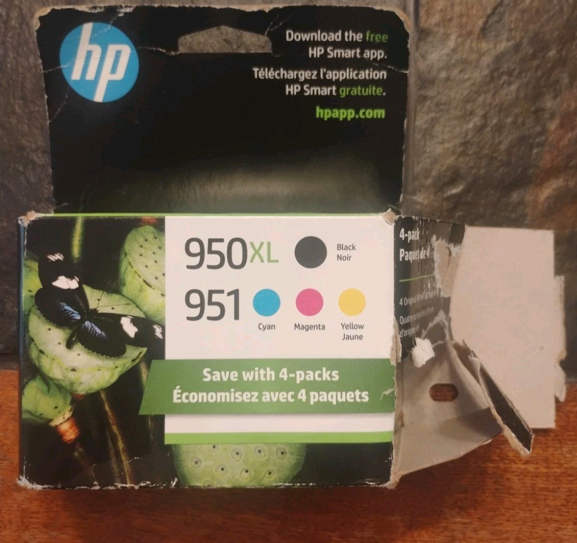 4 Pack Genuine HP 950XL Black & 951 Color Ink Cartridges Exp 2027. NIOB