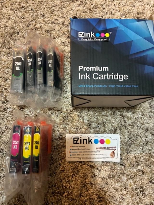 EZ ink cartridges/ Open Box 250XL (1)/ 251XL multi-color (6)