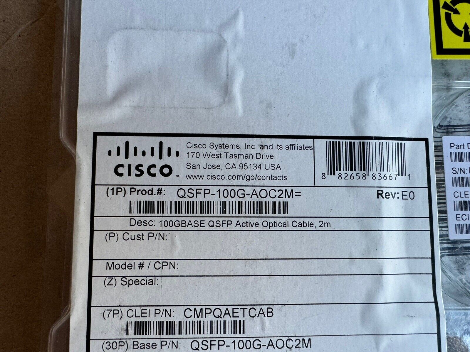 Genuine Cisco 100G AOC 2M  QSFP-100G-AOC2M Active Optical Cable