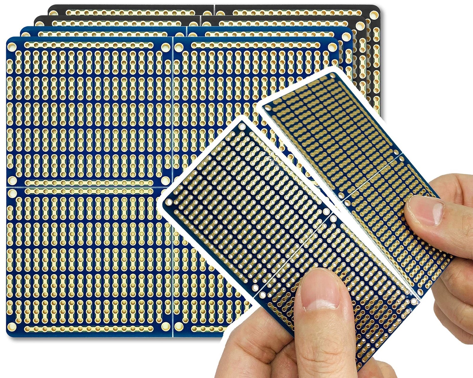 ElectroCookie PCB Prototype Board, Snappable Strip Board with Power Rails for...