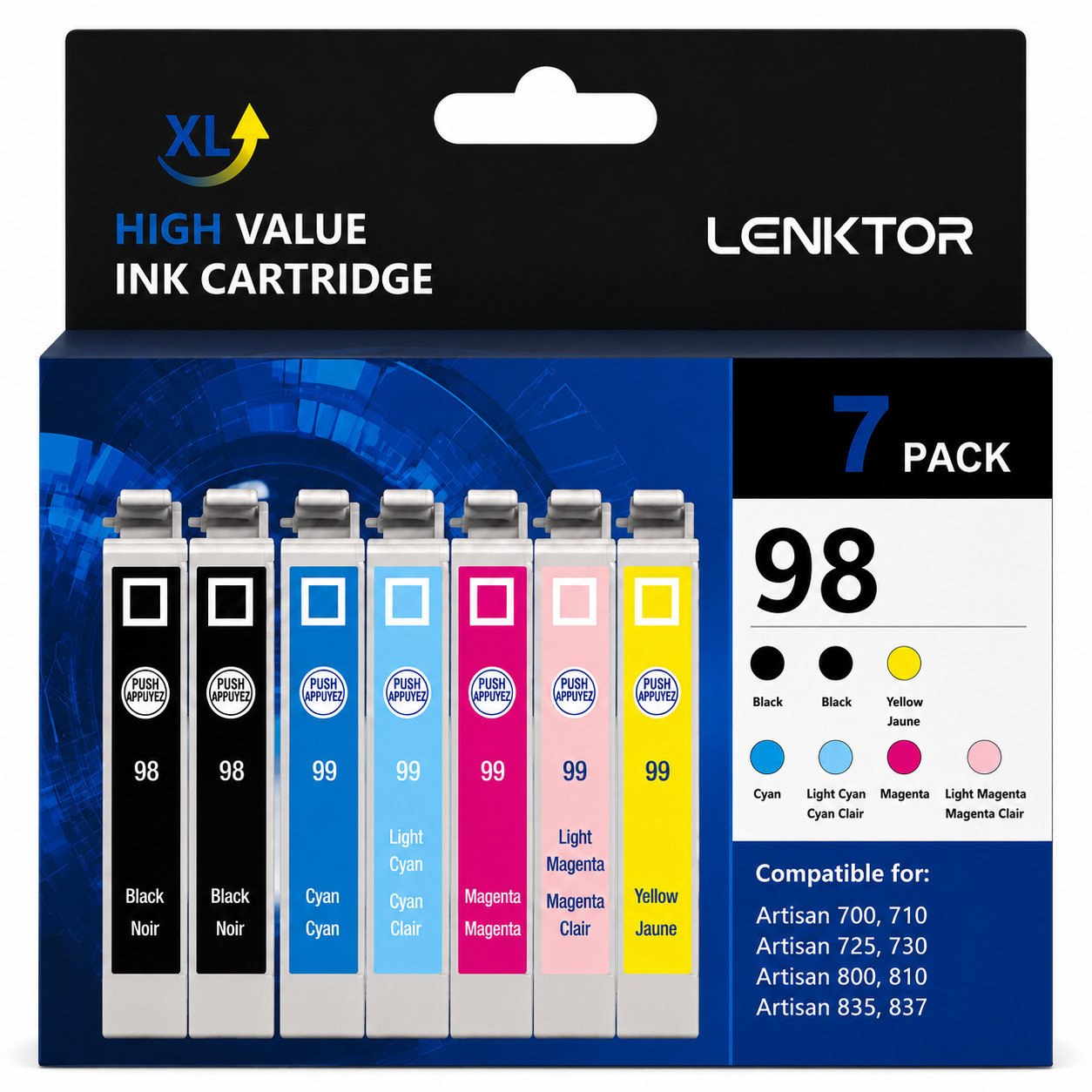 98 7PK Replacement Photo Ink for Artisan 700 710 725 730 800 810 835 837