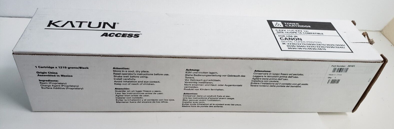 Katun Access Toner Cartridge BLACK EXV 11/EXV 12/GPR-15/GPR-16 Katun 39181