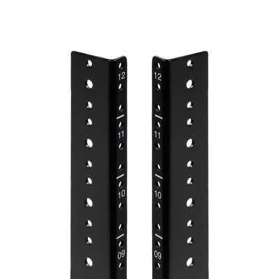 NavePoint Vertical Rack Rail Pair DIY Kit With Hardware Black 20U
