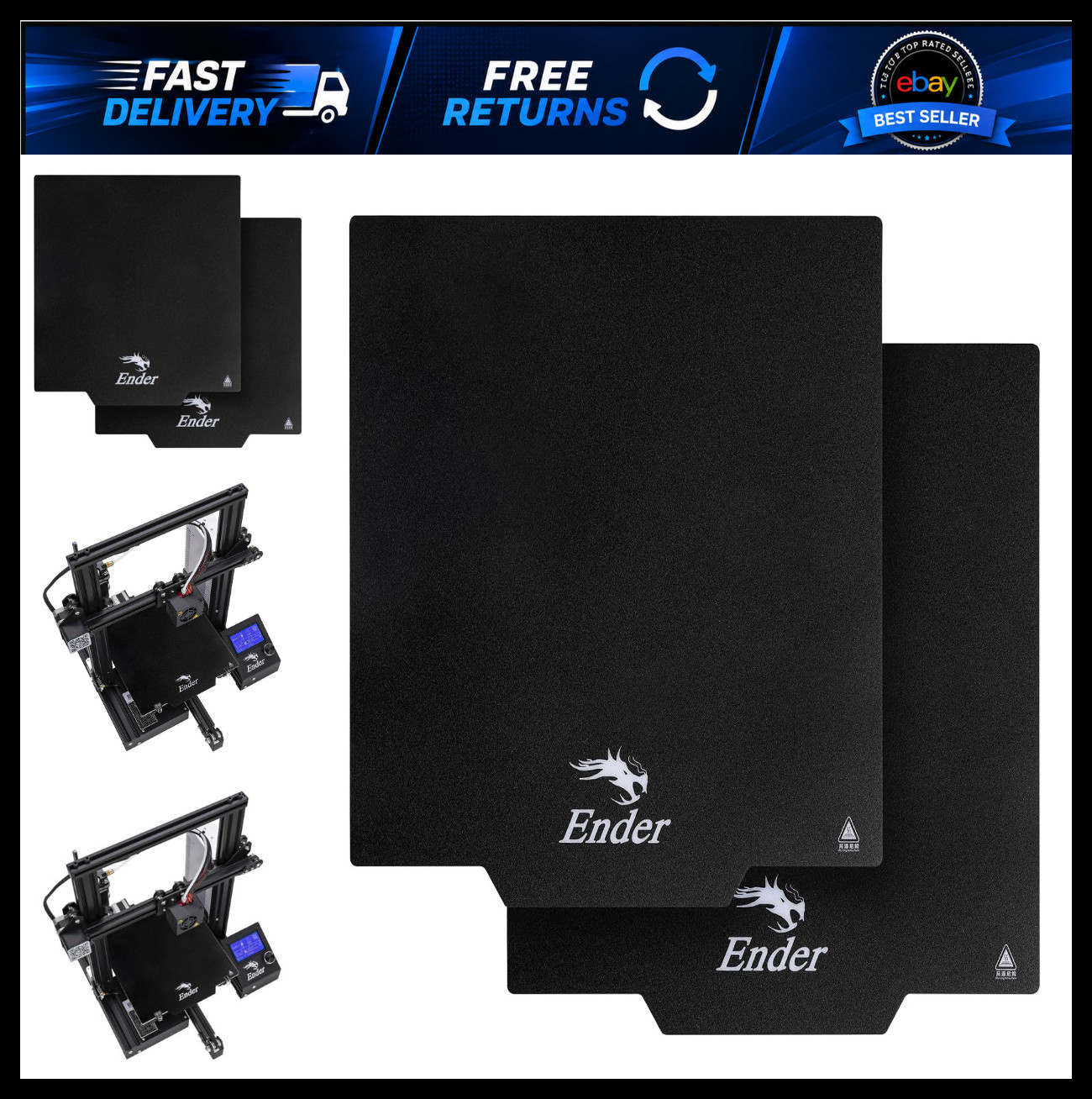 2PCS Creality Original Ultra Removable Magnetic 3D Printer Build Surface