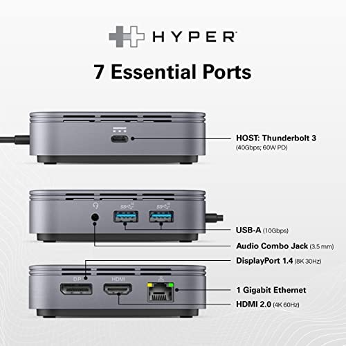 HyperDrive Dual Monitor Thunderbolt Dock - 4K60Hz HDMI Thunderbolt Docking