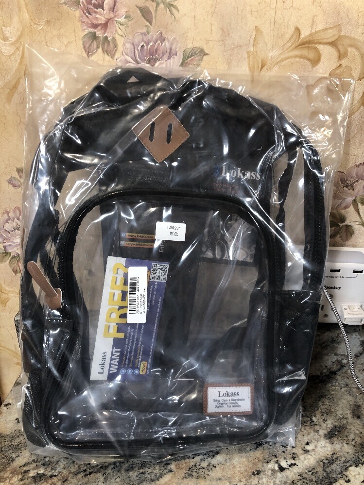 New Lokass Black Clear Backpack