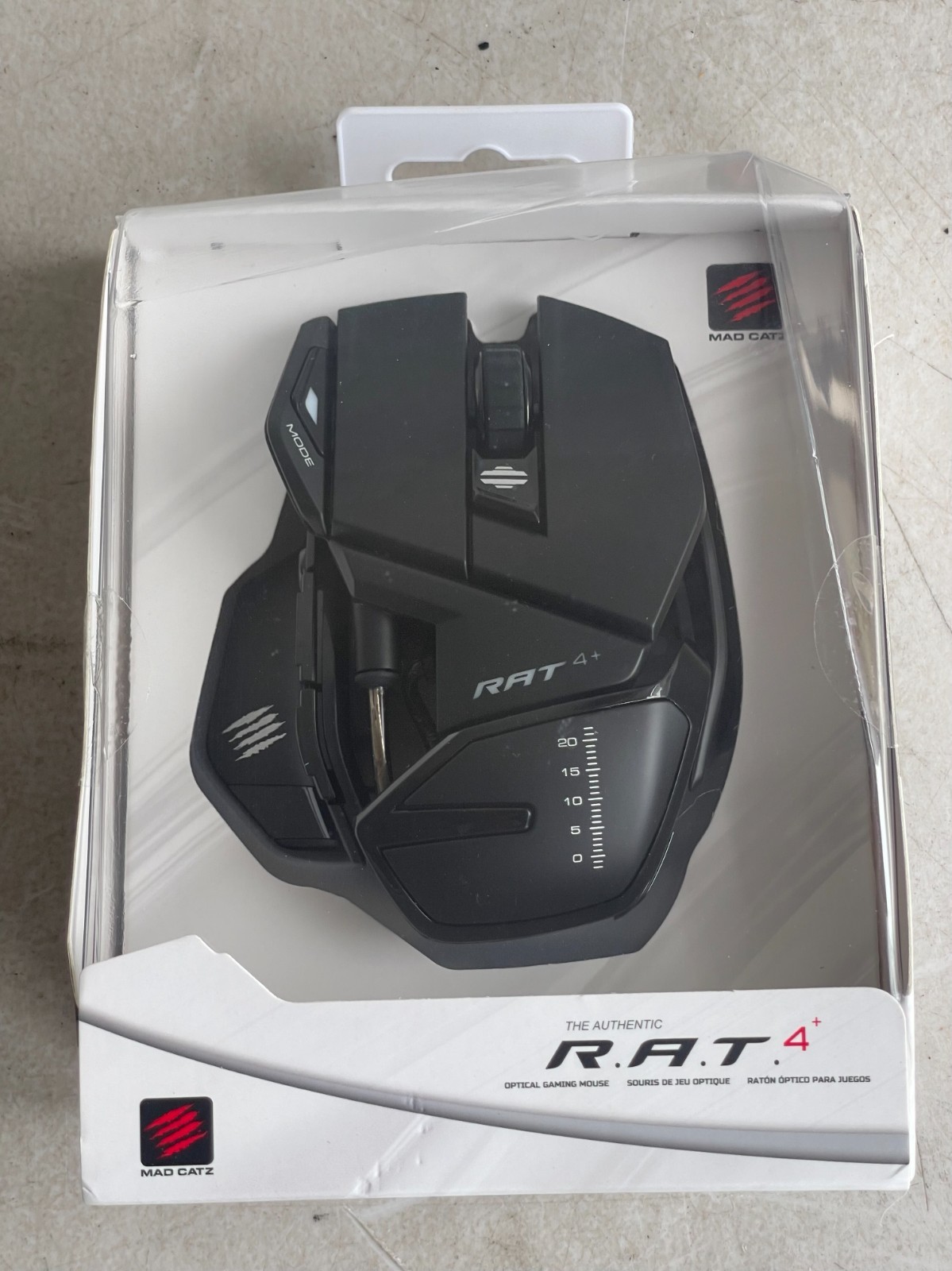 Mad Catz R.A.T. 4+ The Authentic Wired USB Optical Gaming Mouse Black New