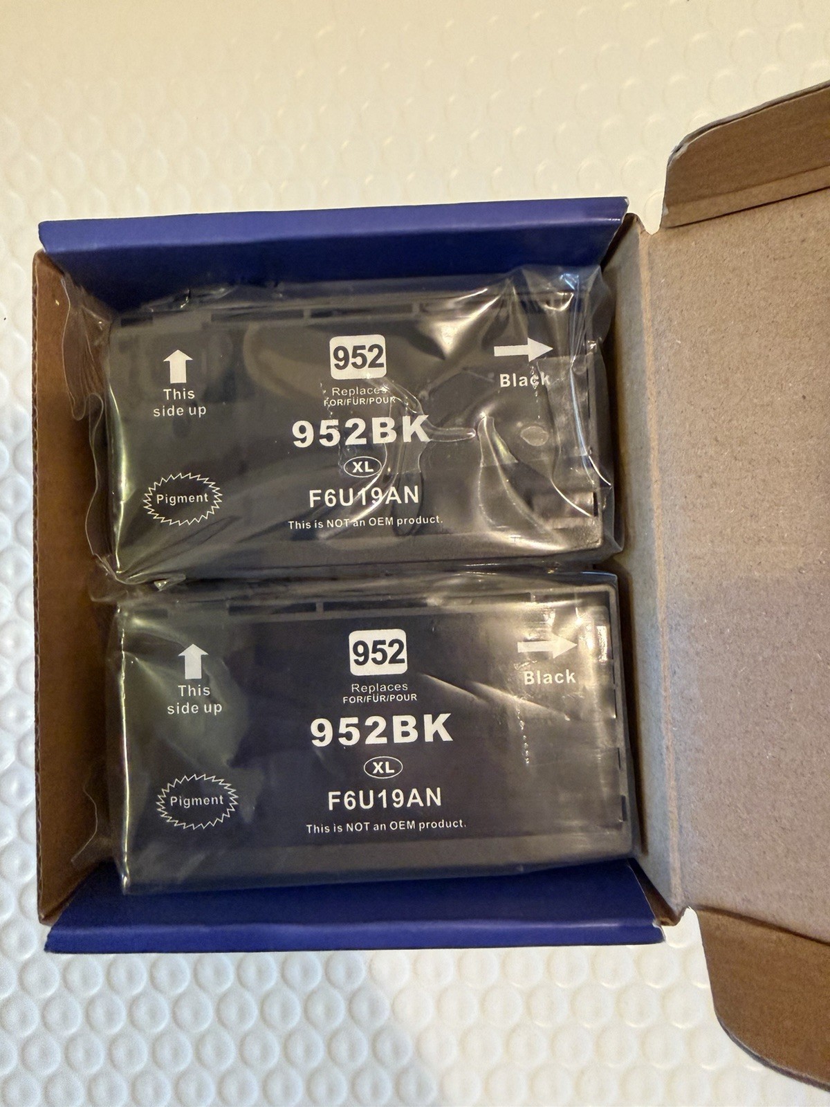 Premium Ink Cartidge 952XL Black 2 Pack For HP Printer, New Sealed .