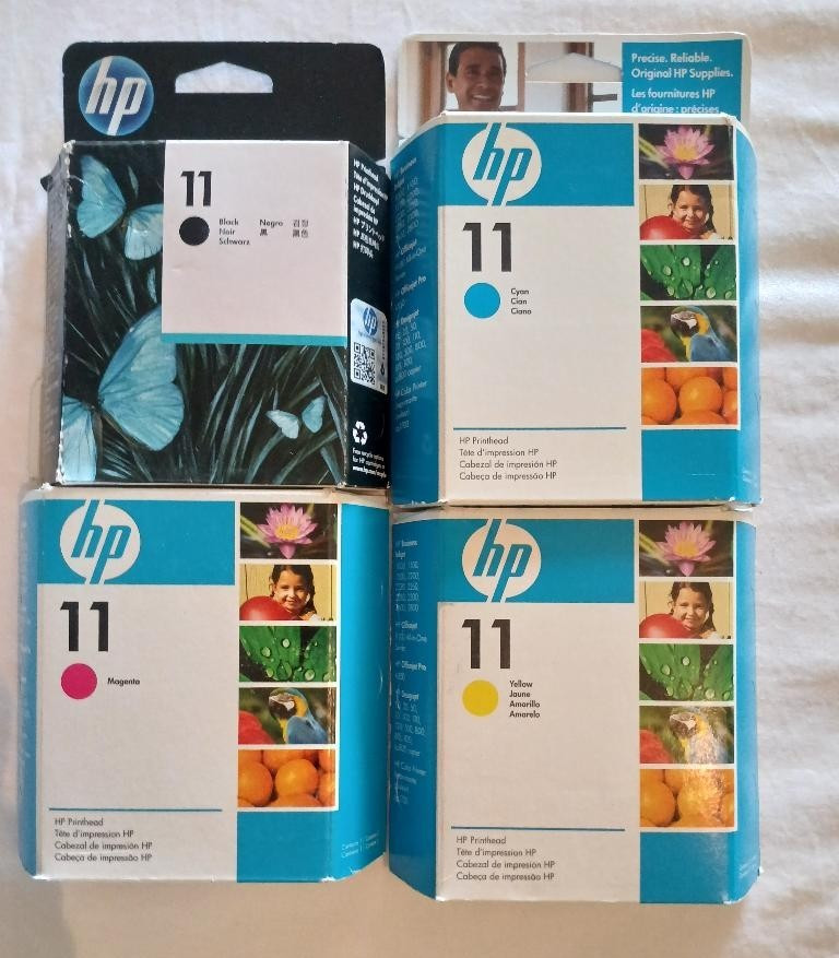 Set of 4 New Sealed Genuine HP 11 Printheads C4810A C4811A C4813A C4812A OEM