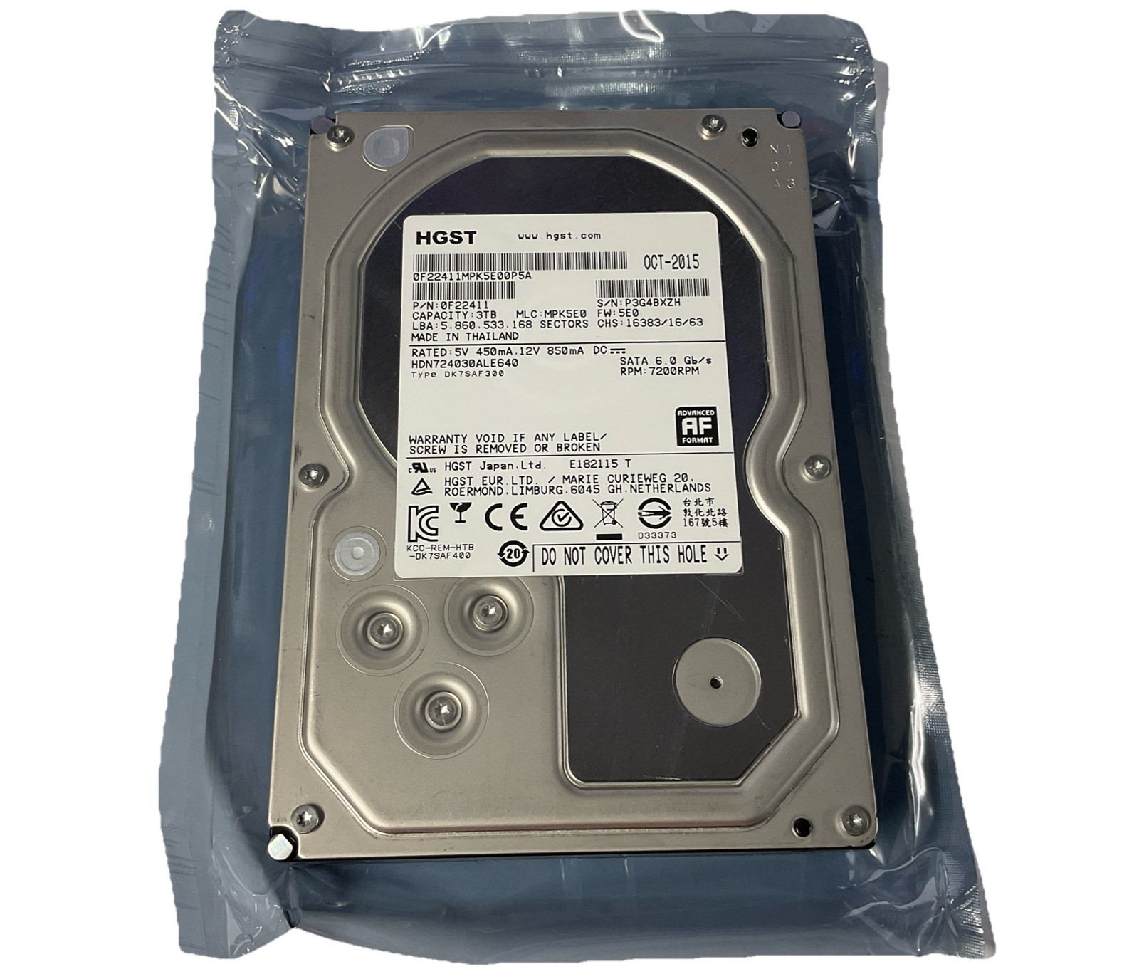 HITACHI Sata 3TB 3.5'' HDN724030ALE640,   0F22411,  MPK5E0