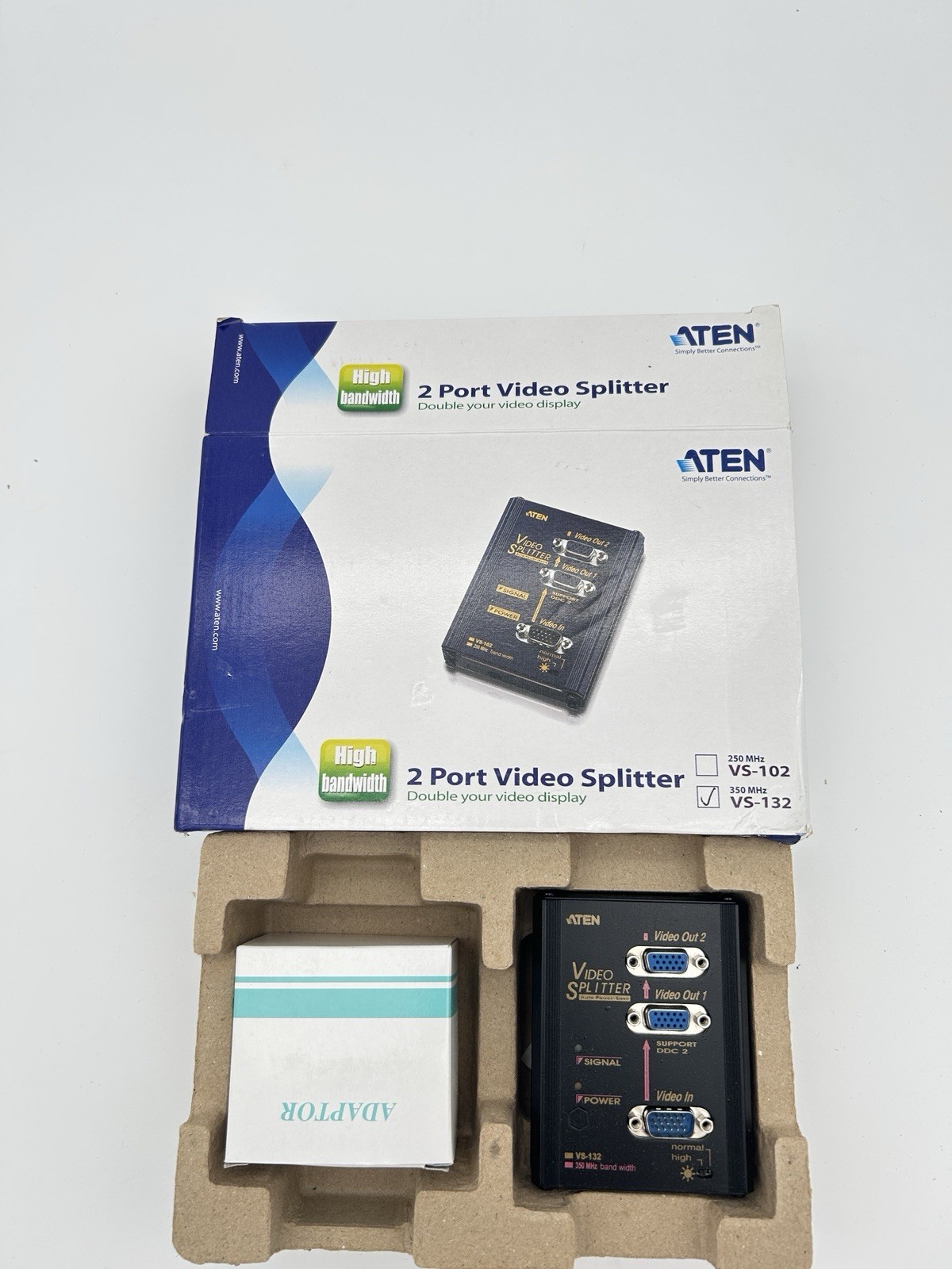 Aten VS-132 2 Port Video Splitter 350MHZ OPEN BOX