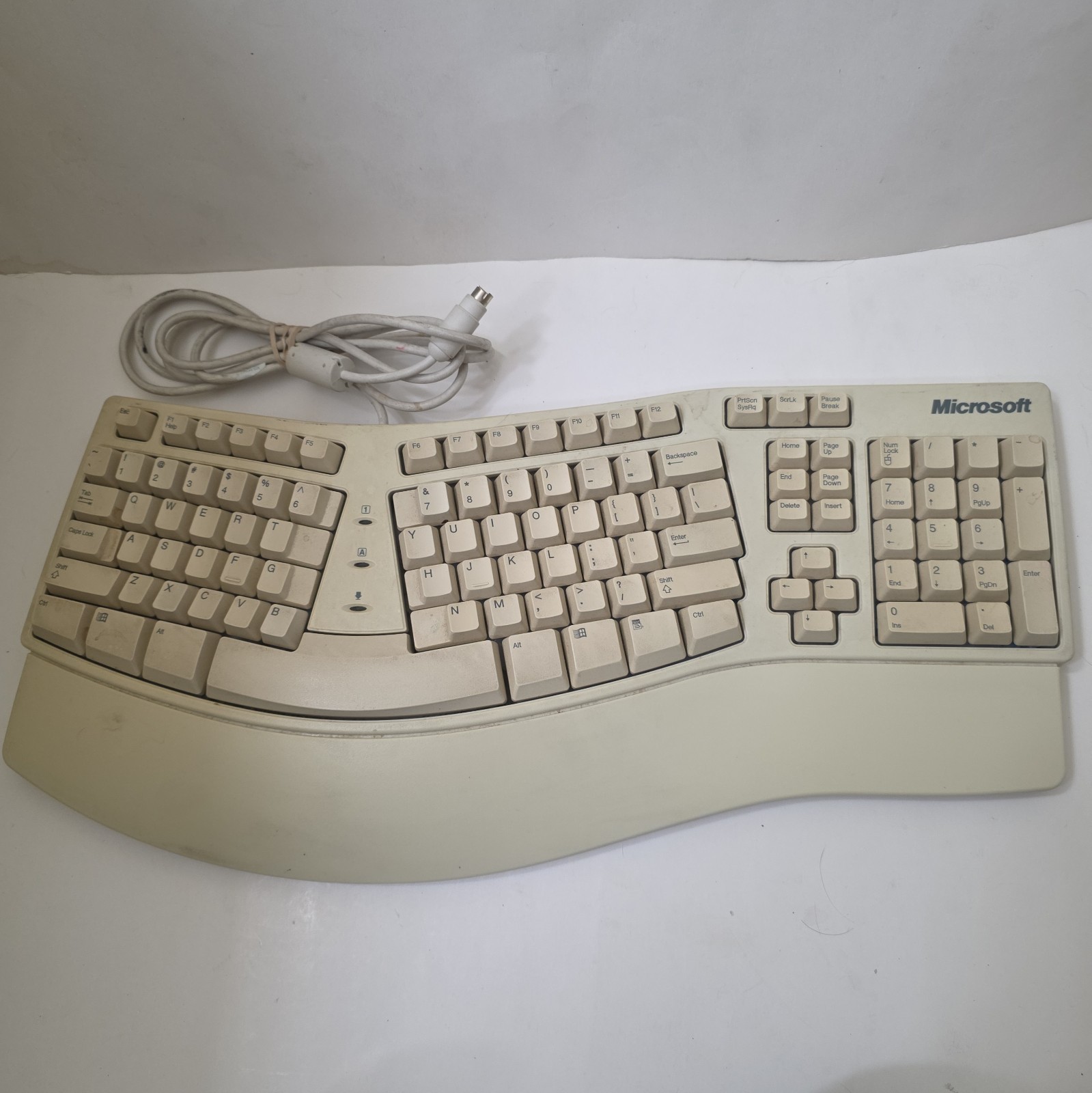 READ Vintage Microsoft Natural Ergonomic Keyboard Elite X03-51763 E06401PS2