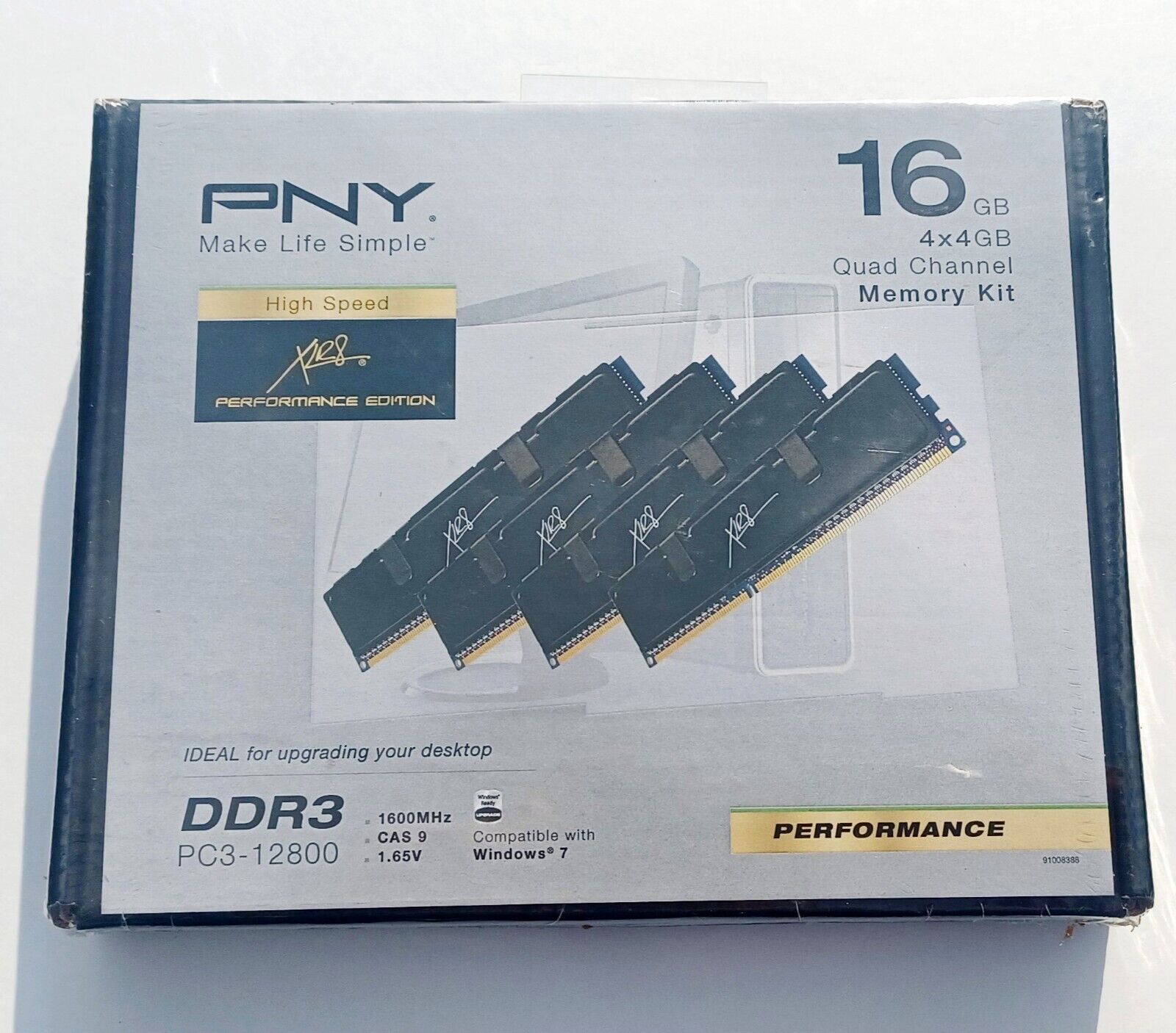 PNY TECHNOLOGIES 16GB (4×4GB) QUAD CHANNEL MEMORY KIT MD16384K4D3-1600-X9