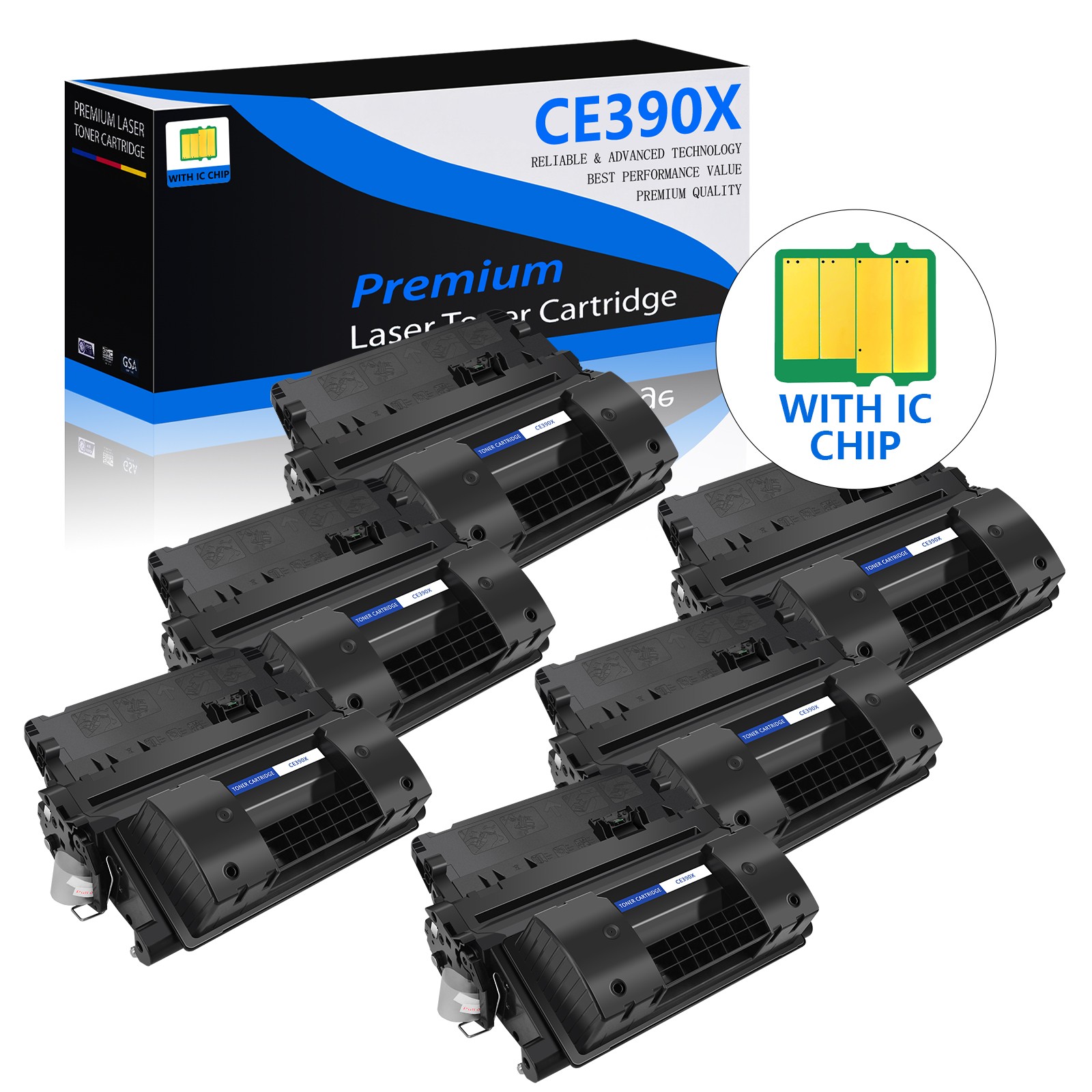 6 PACK - CE390X 90X Toner for HP LaserJet Enterprise 600 M603n M602dn / M4555h
