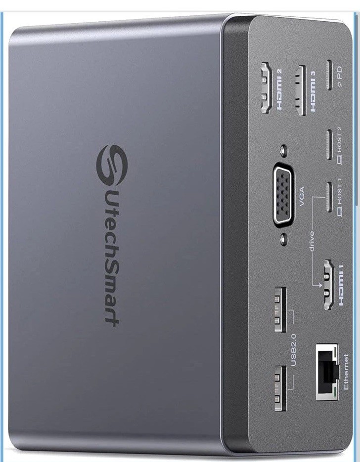 Docking Station,UtechSmart 19 in 1 Quadruple Monitor Laptop USB C Model UCN3474