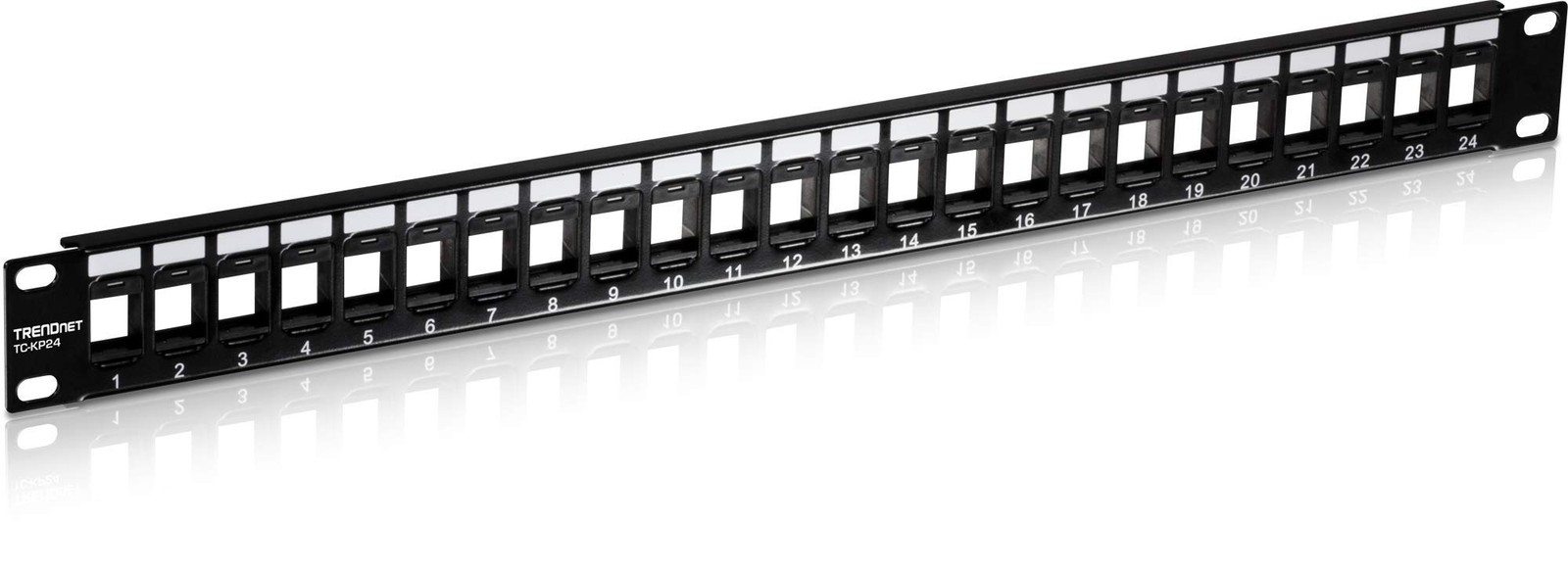 TRENDnet 24-Port Blank Keystone 1U Patch Panel, 19" Metal 24-Port, Black