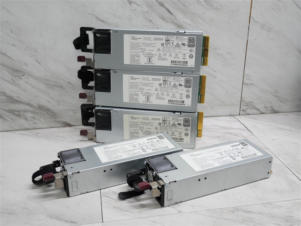 Lot of 5 HPE 10th Gen 500W 80 Plus Platinum PSU Power Supply 865399-101