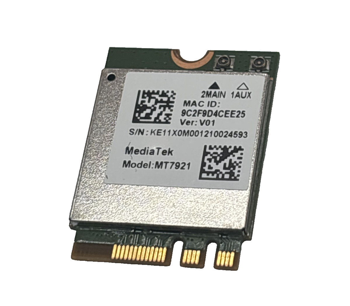Dell Mediatek MT7921 Wireless Dual Band WLAN WiFi Bluetooth 5.2 M.2