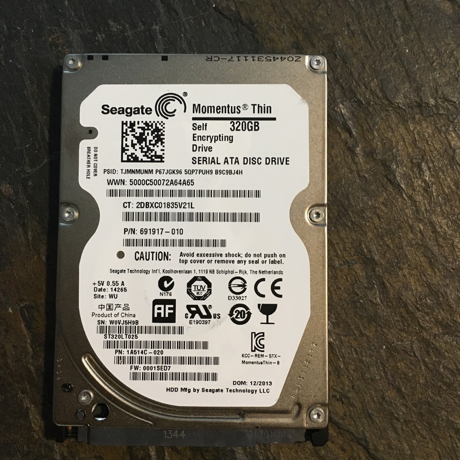 Seagate Momentus Thin 320GB 2.5" SATA Laptop Hard Drive HDD Tested, Working