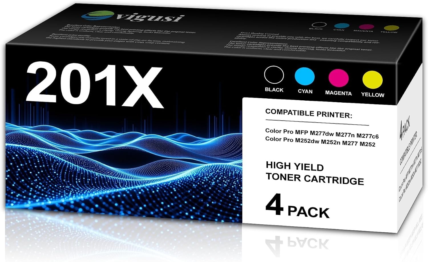 Toner Cartridges 4-Pack BCMY 201X [Compatible with HP] VIGUSI brand BN