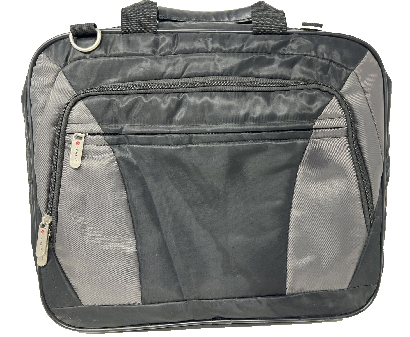Foray Black Laptop Shoulder Bag Business Soft Briefcase Case Gray Black