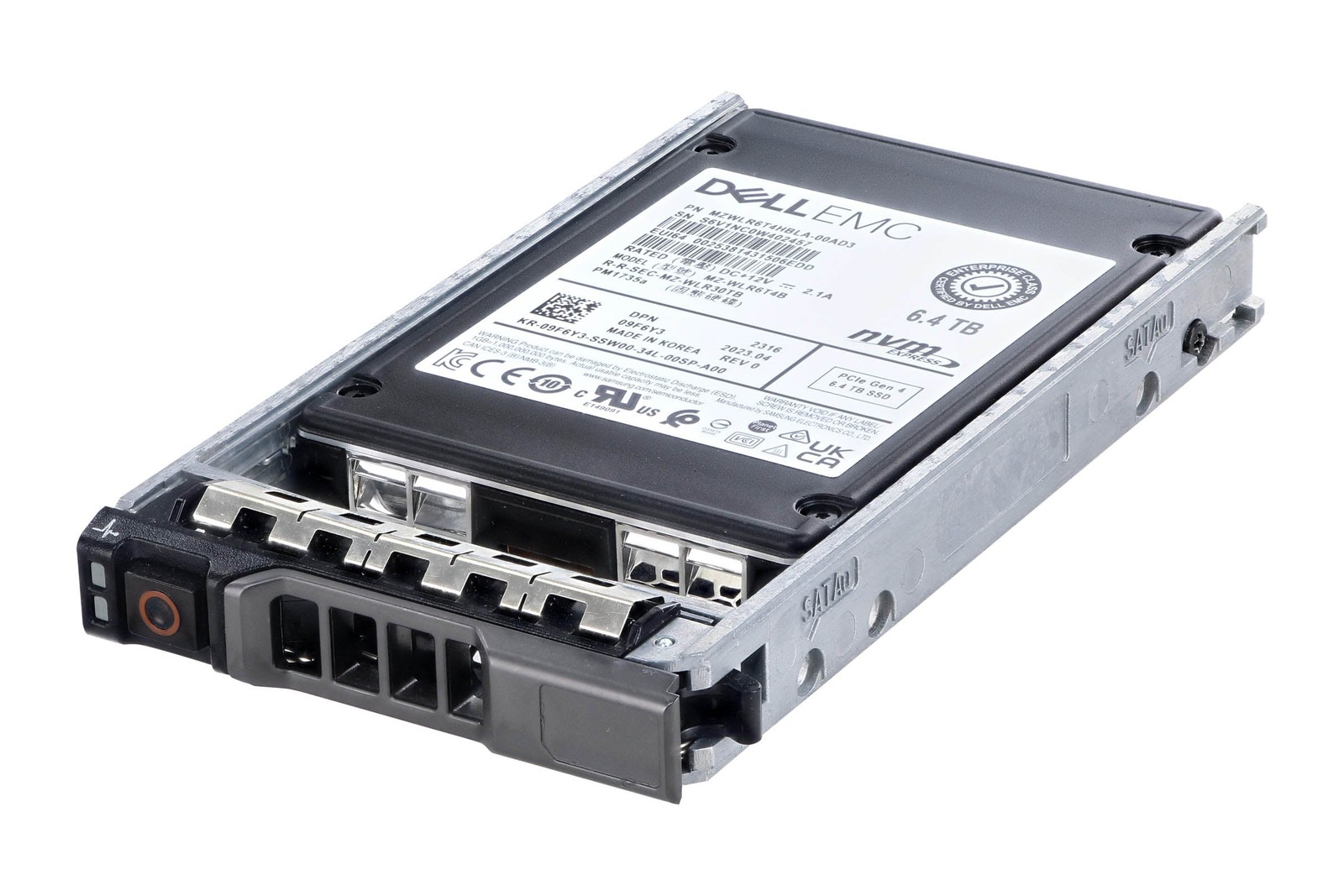 Dell 6.4TB PCIe NVMe 2.5" Gen4 New Pull SSD 9F6Y3, MZ-WLR6T4B | 1 Year Warranty