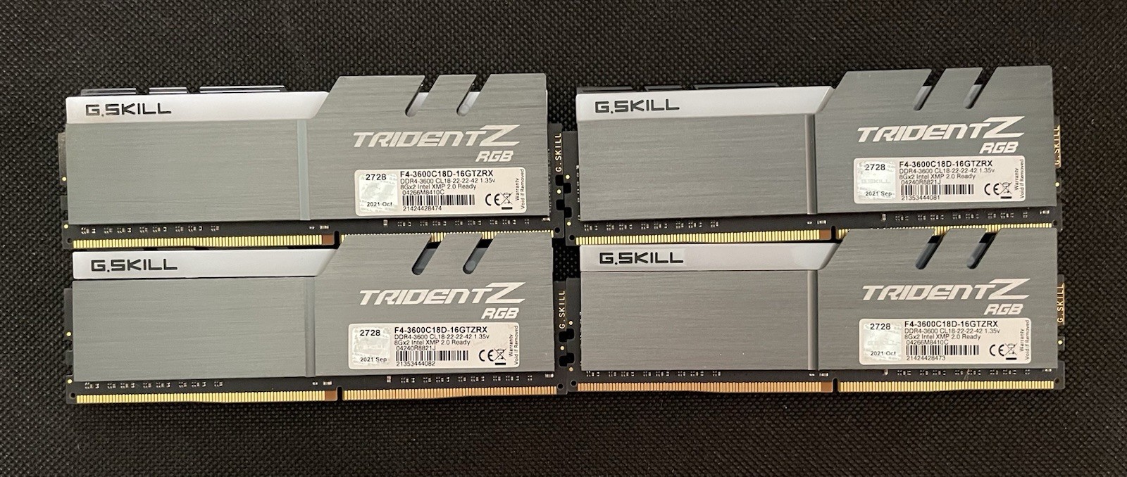 G.SKILL Trident Z RGB 32GB (4x8GB) DDR4-3600 DIMM 288-Pin XMP 2.0