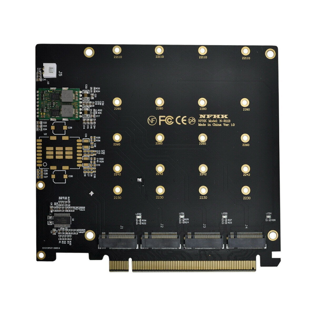 Cablecc  PCI-E Express 3.0 Gen3 X16 to 4X NVME M.2 AHCI Raid Card VROC Adapter
