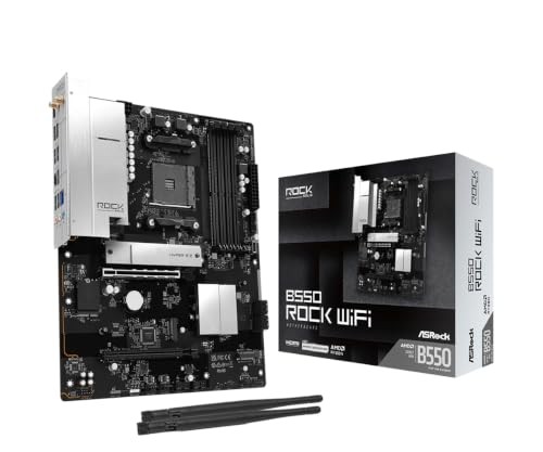 ASRock B550 Rock WiFi AMD Ryzen AM4 Compatible B550 DDR4 ATX Motherboard