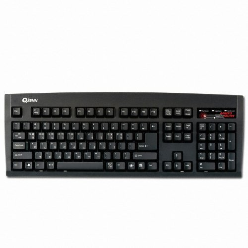 QSENN SEM-DT35 Black Gaming Keyboard in EN/KR PS/2 Ver