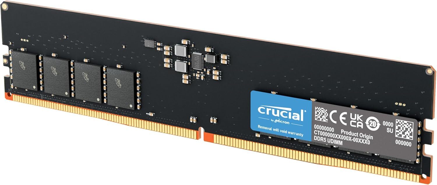 Crucial RAM 16GB DDR5 5600MHz (5200MHz or 4800MHz) Desktop Memory CT16G56C46U5