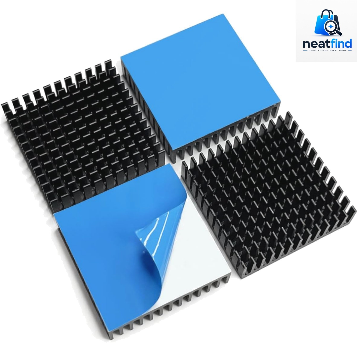 4PCS 40mm Aluminum Heatsink 40x40x11mm + Thermal Conductive Adhesive Tape, He...