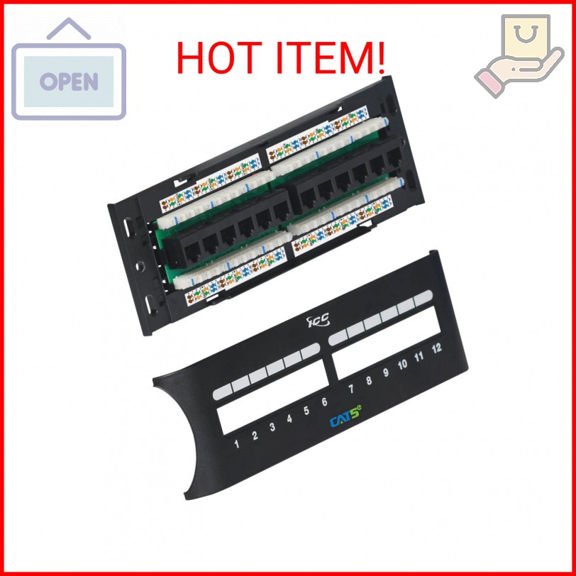 ICC CAT5e Patch Panel, UL Listed & PoE++ Rated Gigabit Applications, Wall Mount