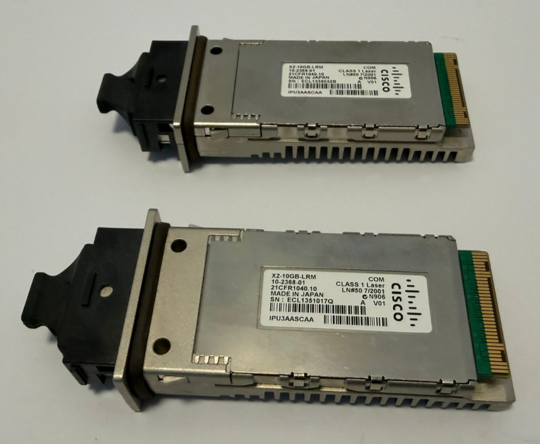 Pair of Genuine Cisco Original X2 transceiver module X2-10GB-LRM 10-2368-03