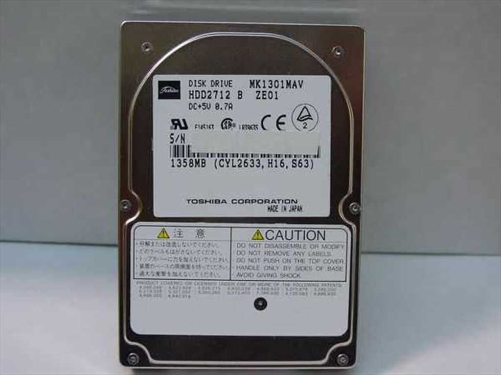 Toshiba MK1301MAV 1.3GB 2.5" IDE Laptop Hard Drive HDD2712 1358MB HDD