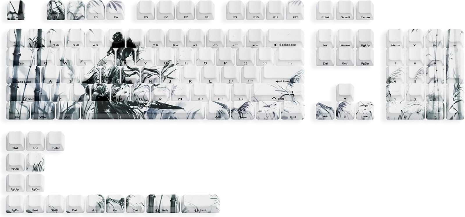 XVX Real Ceramic Keycaps, 120-Key Side-Printed Cherry Profile Keycap Set