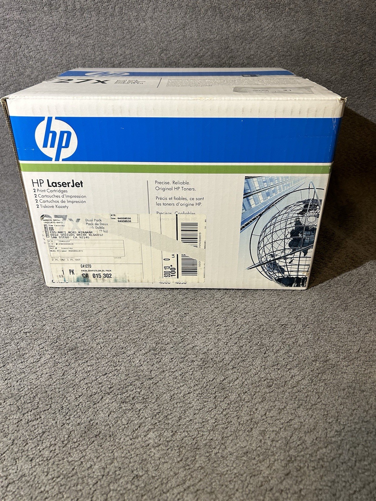 Hp 27X ,C4127D , Black , Genuine, 2 Print Cartridges, Hp Laser Jet 4000-4050 